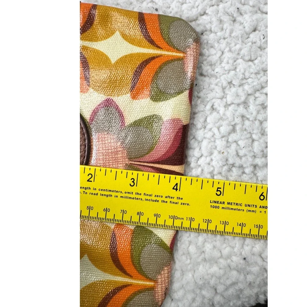 Fossil Key-Per Wristlet Pouch Small Multicolor Retro Floral Coated Canvas Travel